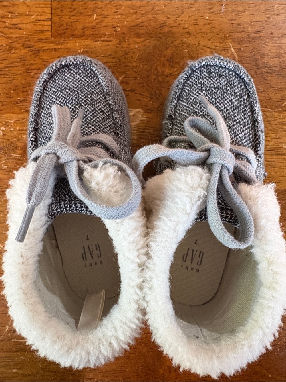 GAP Grey Knit Moccasin Shoes with Plush Lining